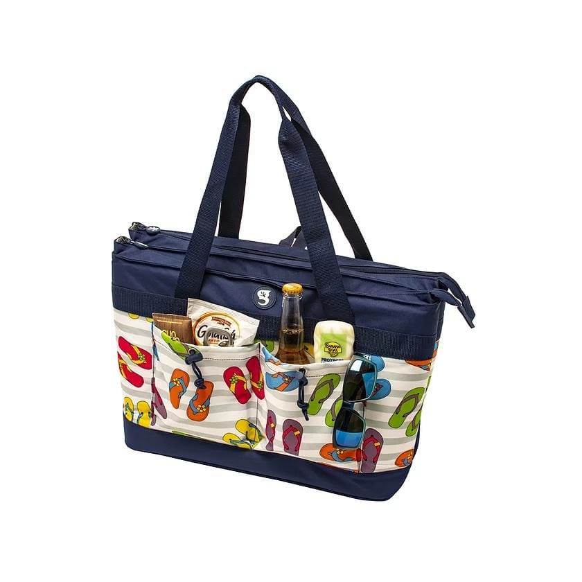 Geckobrands 2 Compartment Tote Cooler - Flip Flop Toss - GEAR/EQUIPMENT